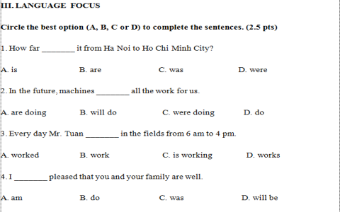 Đề tiếng anh lớp 7 học kì 1 gồm những gì? Cấu trúc đề thi!