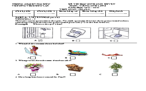 Thi tiếng anh lớp 8 (Lấy điểm 9)