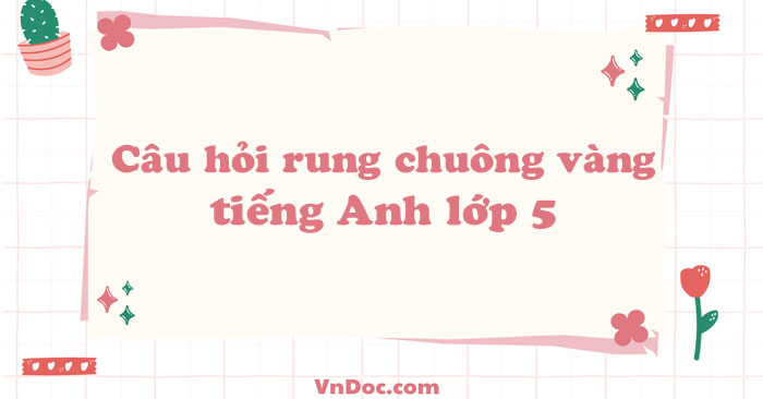 Chuẩn bị rung chuông vàng tiếng anh lớp 5 ra sao? Nắm vững kiến thức này chắc thắng!
