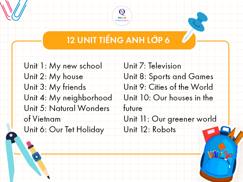 Từ vựng tiếng anh lớp 6 unit 1 (Ghi nhớ nhanh từ mới siêu hiệu quả)