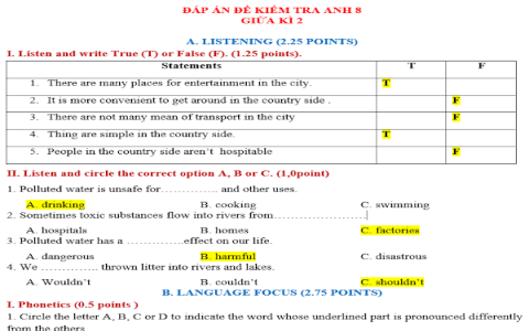Bài tập tiếng anh lớp 8 nào tốt nhất hiện nay? Xem ngay bộ sưu tập đầy đủ đáp án.