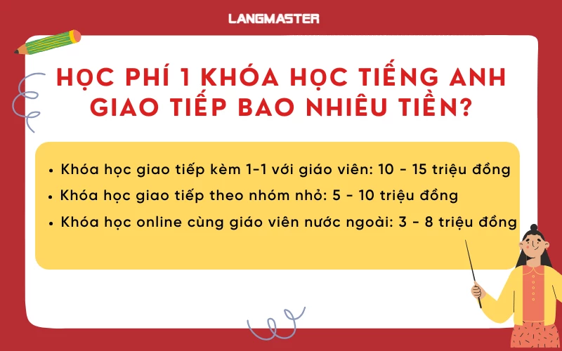 Chi phí học tiếng Anh trực tiếp với người nước ngoài là bao nhiêu?