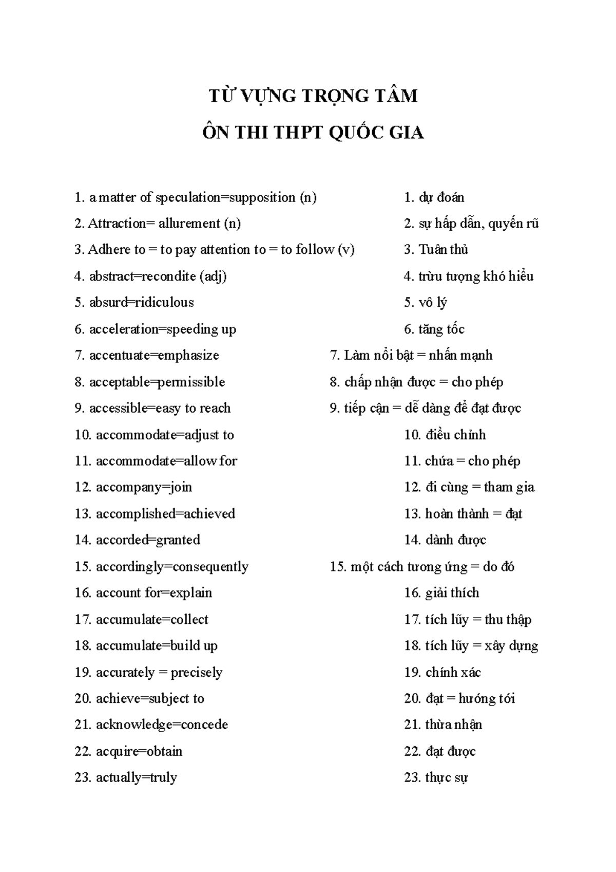 Từ vựng tiếng Anh lớp 12 ôn thi cấp tốc ra sao (chiến thuật ăn chắc điểm 9+)